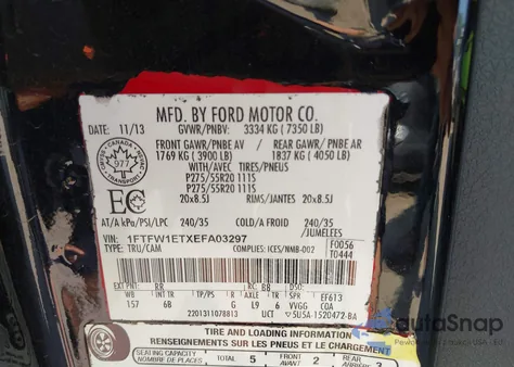 2014 Ford F150 Fx4 from USA, damaged, VIN 1FTFW1ETXEFA03297